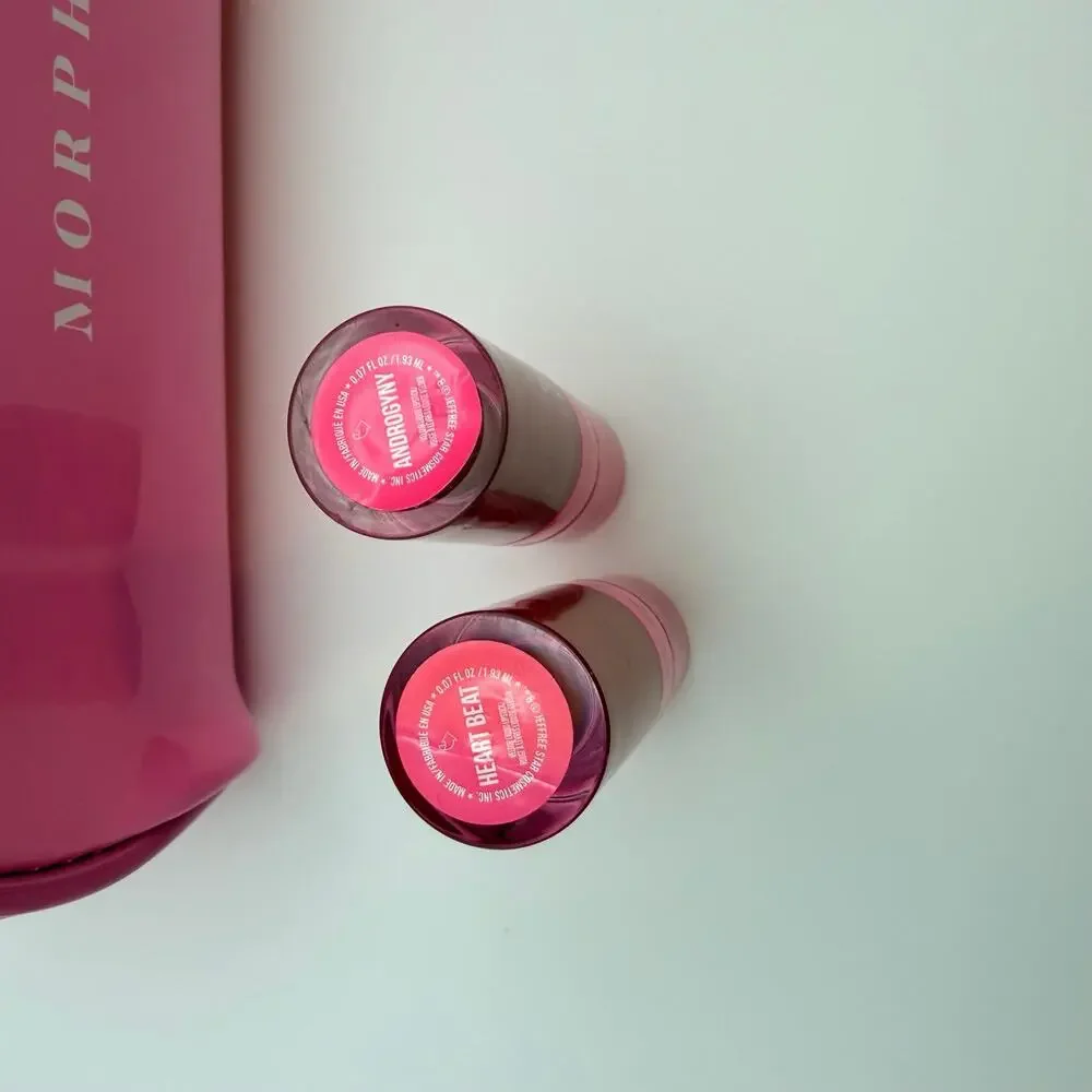 Morphe x Jeffree Star Pink Makeup Bag Androgyny Heart Beat Lipstick Set